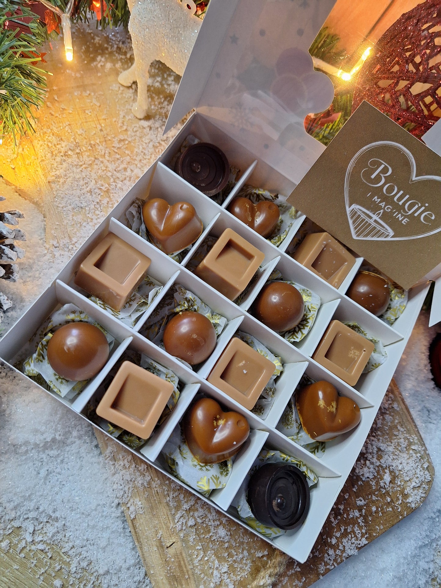 Fondants Choco’Magie de Noël – Coffret gourmand de 16 fondants parfumés artisanaux