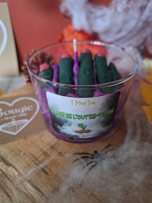 Main de l’Outre-Tombe – Bougie chantilly Halloween