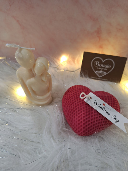 Coffret Bougies Romantiques – Couple & Gros Cœur